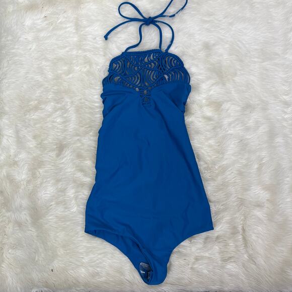 Mikoh Avalon Macrame High Neck Halter One Piece Swimsuit Size XS NWT - Picture 14 of 14